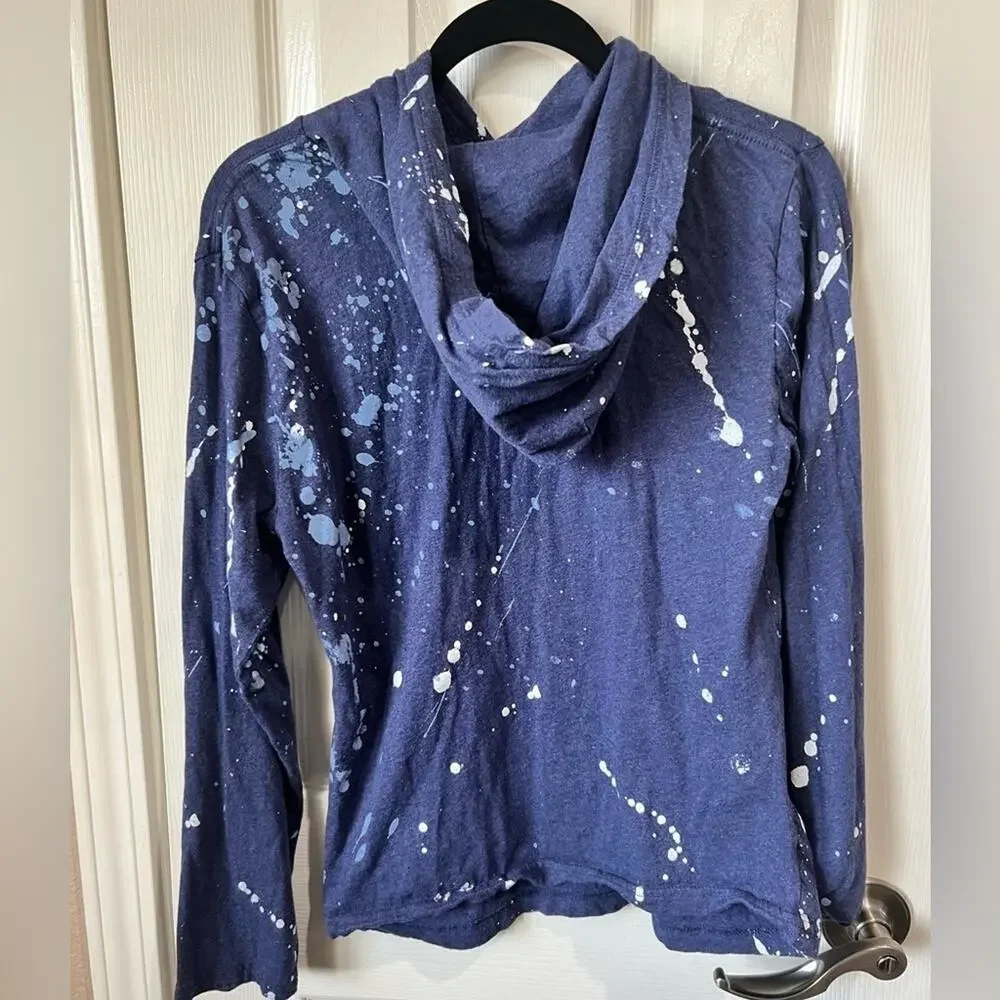 Ralph Lauren long sleeved hooded Tee Shirt Sz L 14/16 Blue